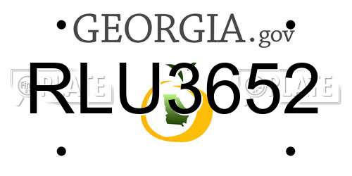 RLU3652 Georgia License Plate