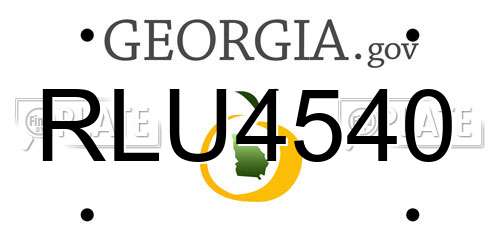 RLU4540 Georgia License Plate