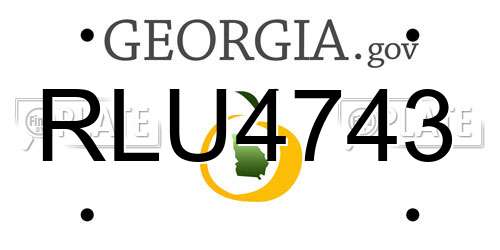 RLU4743 Georgia License Plate