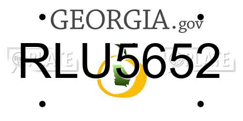 RLU5652 Georgia License Plate