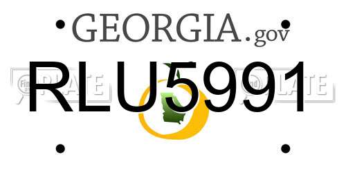 RLU5991 Georgia License Plate