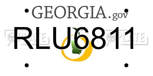 RLU6811 Georgia License Plate