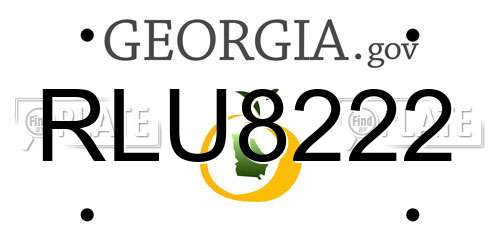 RLU8222 Georgia License Plate