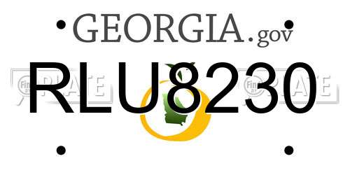 RLU8230 Georgia License Plate