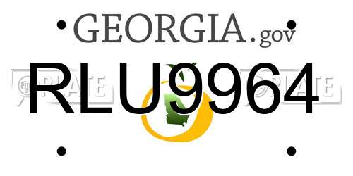 RLU9964 Georgia License Plate