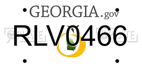 RLV0466 Georgia License Plate