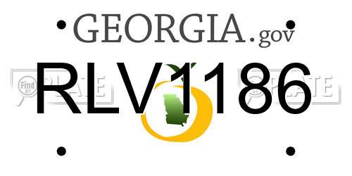 RLV1186 Georgia License Plate