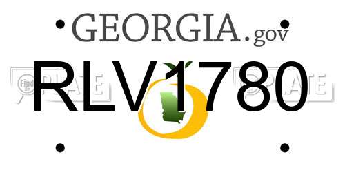 RLV1780 Georgia License Plate