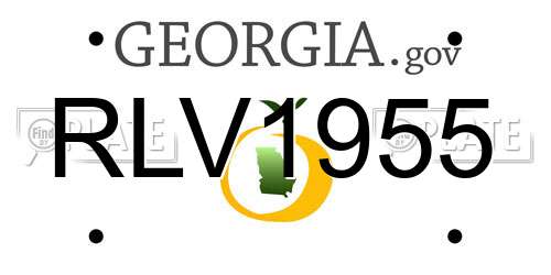 RLV1955 Georgia License Plate