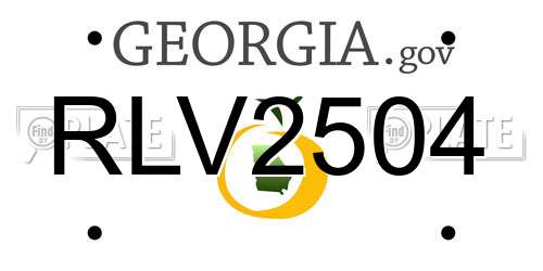 RLV2504 Georgia License Plate