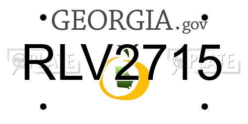 RLV2715 Georgia License Plate