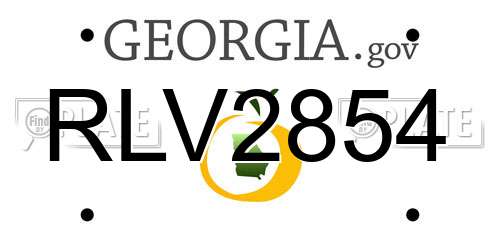 RLV2854 Georgia License Plate