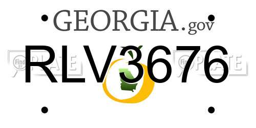 RLV3676 Georgia License Plate