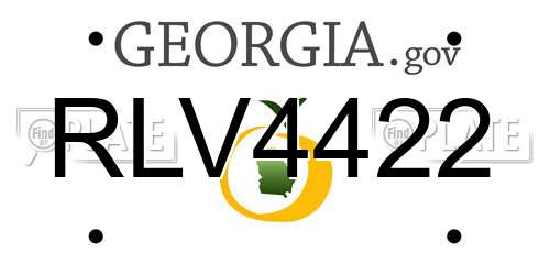 RLV4422 Georgia License Plate
