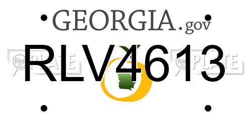 RLV4613 Georgia License Plate
