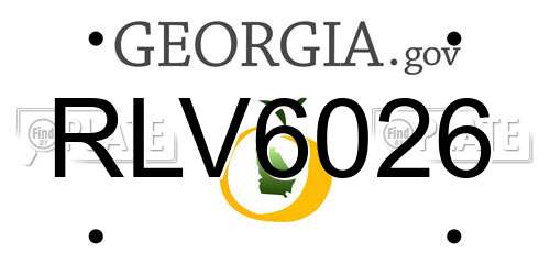 RLV6026 Georgia License Plate