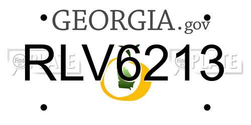 RLV6213 Georgia License Plate