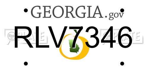 RLV7346 Georgia License Plate