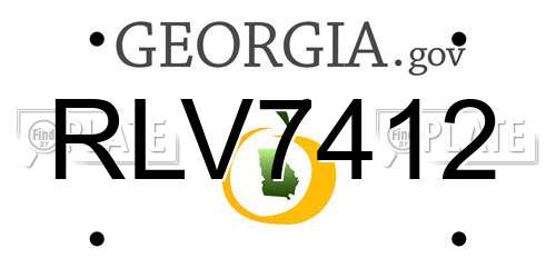 RLV7412 Georgia License Plate