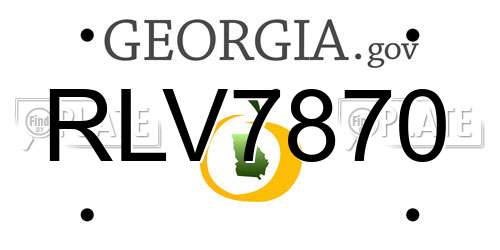 RLV7870 Georgia License Plate