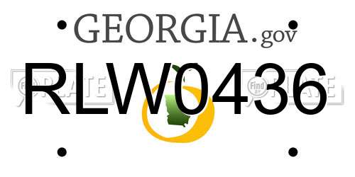 RLW0436 Georgia License Plate