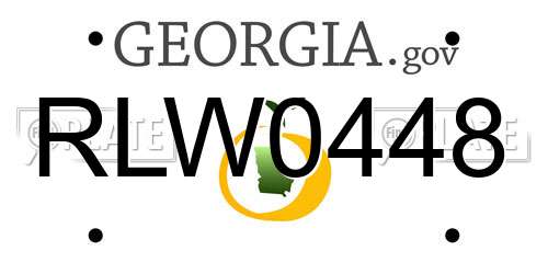 RLW0448 Georgia License Plate