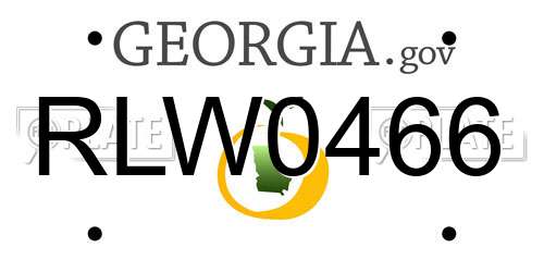 RLW0466 Georgia License Plate