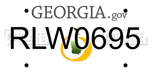 RLW0695 Georgia License Plate