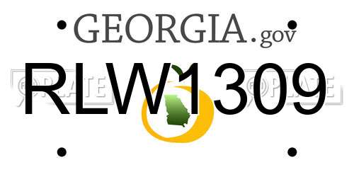 RLW1309 Georgia License Plate