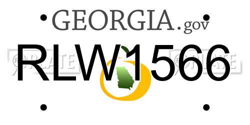RLW1566 Georgia License Plate