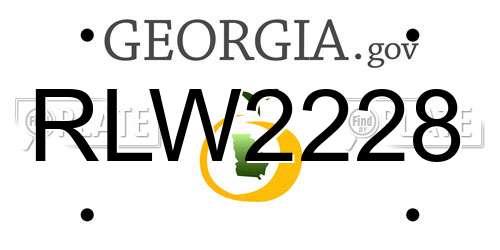 RLW2228 Georgia License Plate