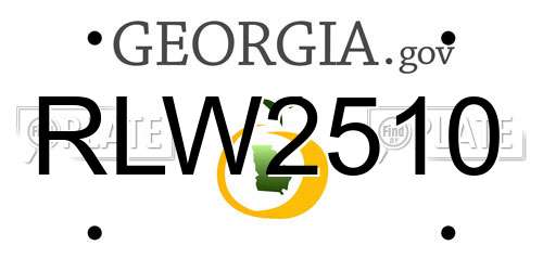 RLW2510 Georgia License Plate