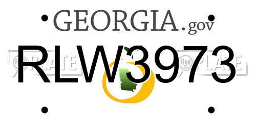 RLW3973 Georgia License Plate