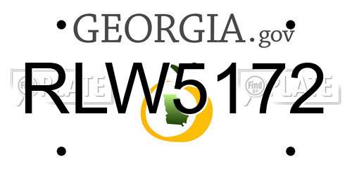 RLW5172 Georgia License Plate