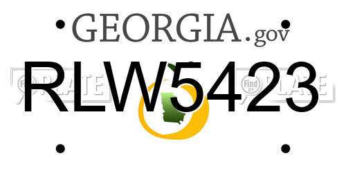 RLW5423 Georgia License Plate