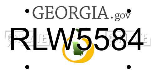 RLW5584 Georgia License Plate