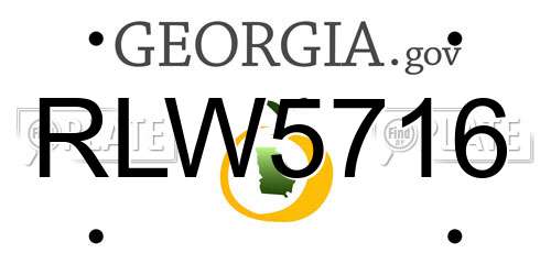 RLW5716 Georgia License Plate