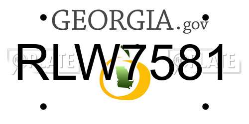RLW7581 Georgia License Plate
