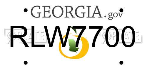 RLW7700 Georgia License Plate