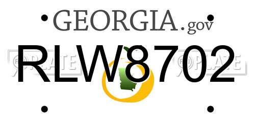 RLW8702 Georgia License Plate