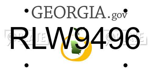 RLW9496 Georgia License Plate