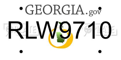 RLW9710 Georgia License Plate