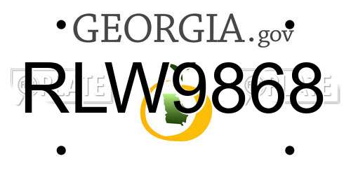 RLW9868 Georgia License Plate