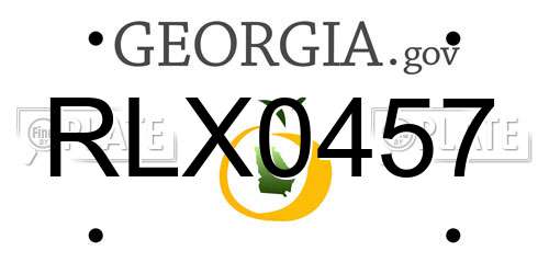 RLX0457 Georgia License Plate