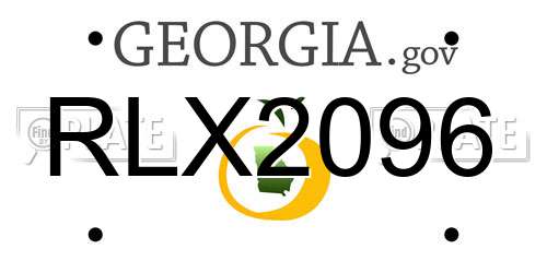 RLX2096 Georgia License Plate