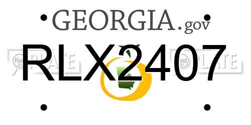 RLX2407 Georgia License Plate