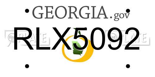 RLX5092 Georgia License Plate