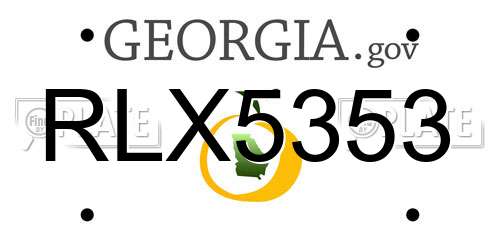 RLX5353 Georgia License Plate