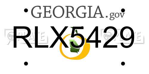 RLX5429 Georgia License Plate