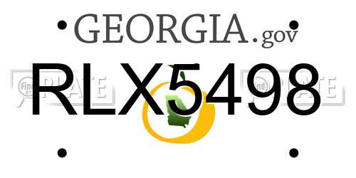 RLX5498 Georgia License Plate